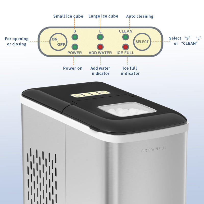 CROWNFUL 26 Lb. Daily Production Bullet Clear Ice Portable Ice Maker & Reviews Wayfair
